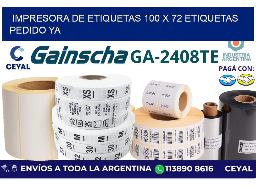 impresora de etiquetas 100 x 72 etiquetas pedido ya