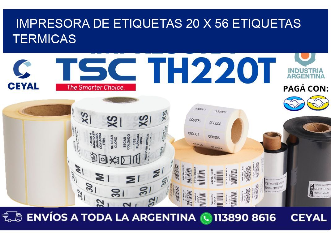 impresora de etiquetas 20 x 56 etiquetas termicas