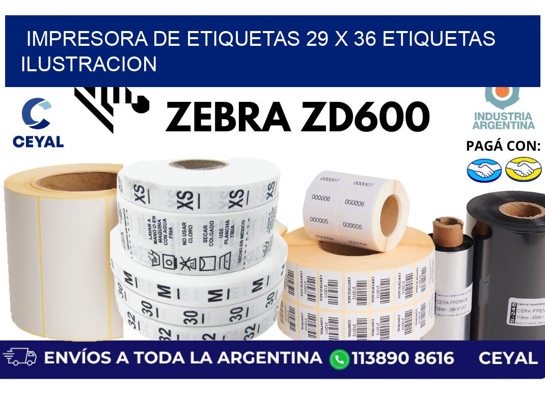 impresora de etiquetas 29 x 36 etiquetas ilustracion