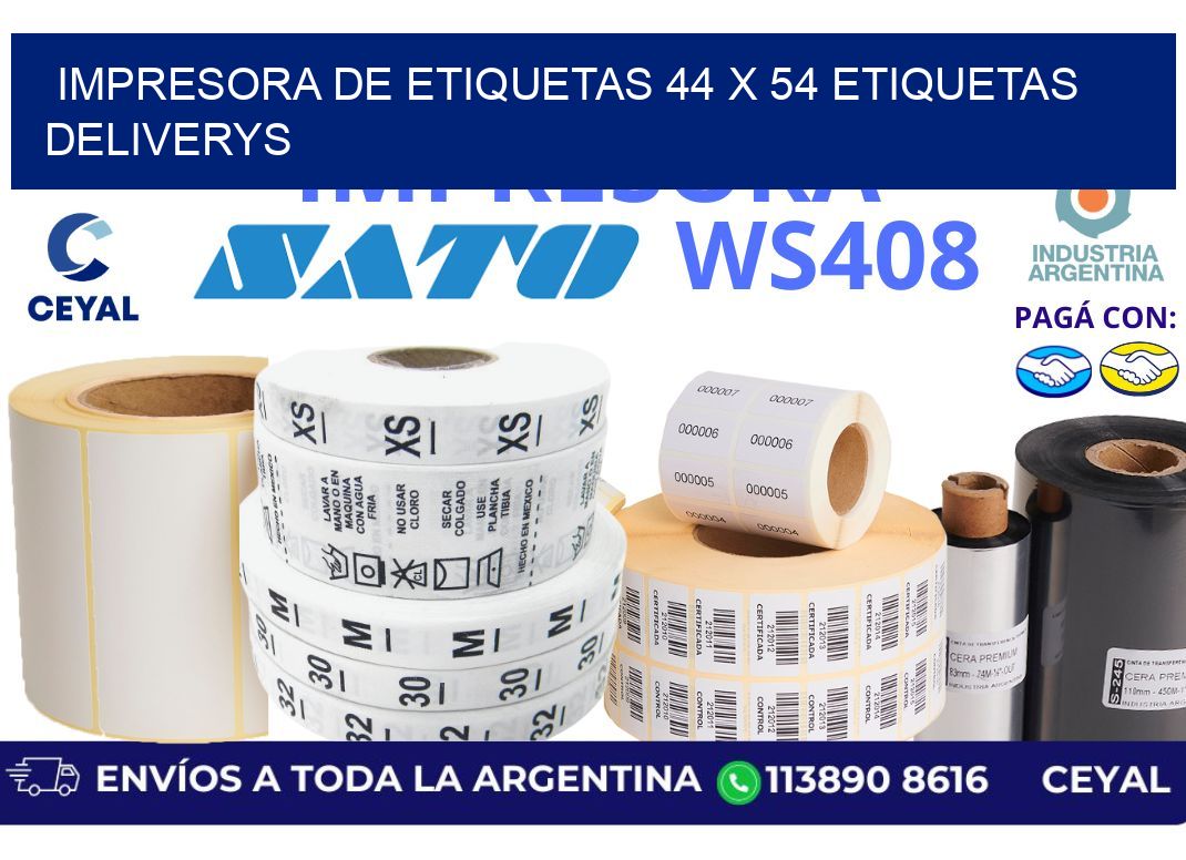 impresora de etiquetas 44 x 54 etiquetas deliverys