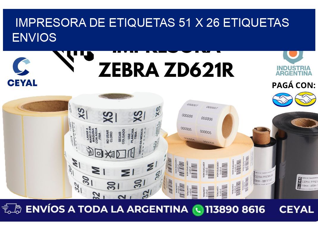impresora de etiquetas 51 x 26 etiquetas envios