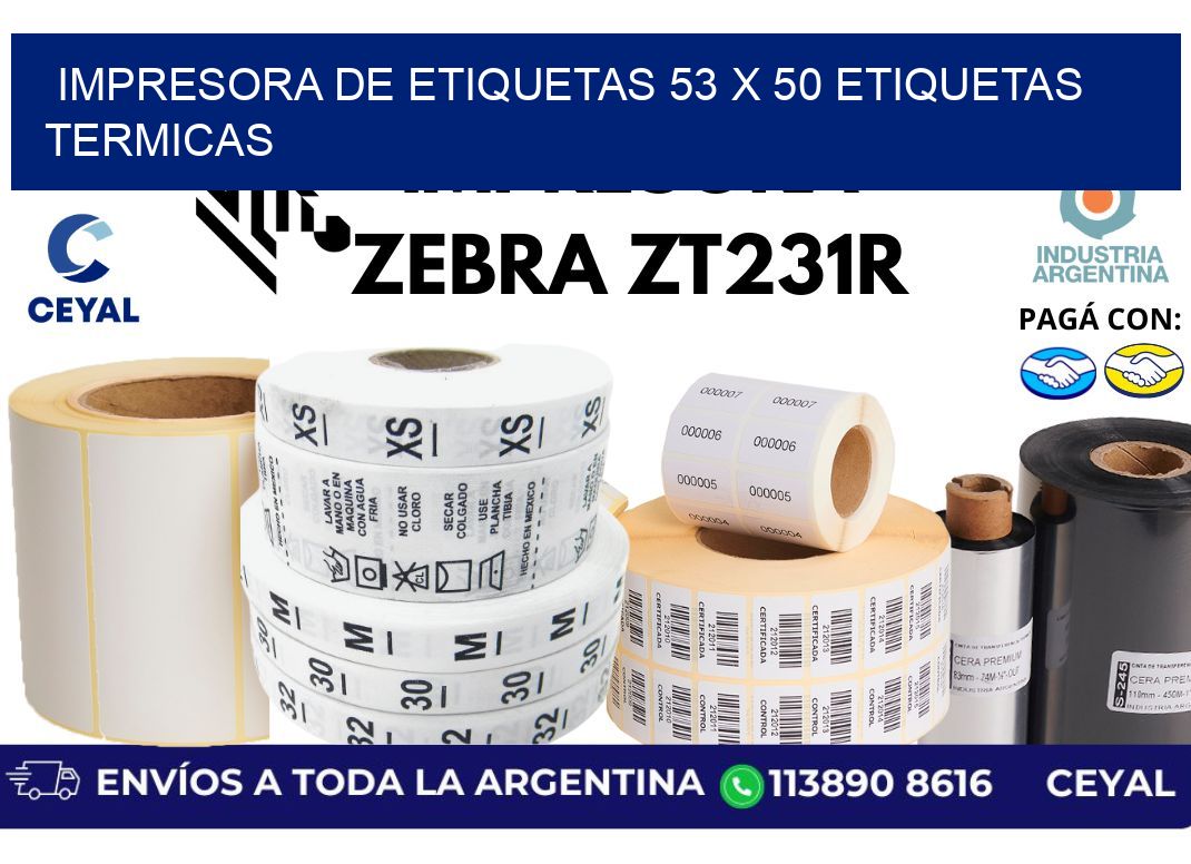 impresora de etiquetas 53 x 50 etiquetas termicas