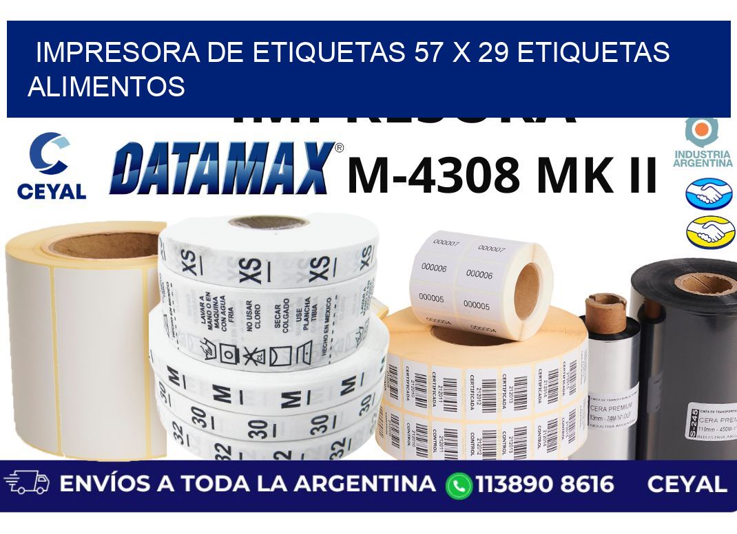 impresora de etiquetas 57 x 29 etiquetas alimentos