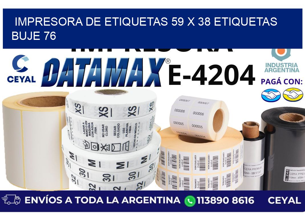 impresora de etiquetas 59 x 38 etiquetas buje 76