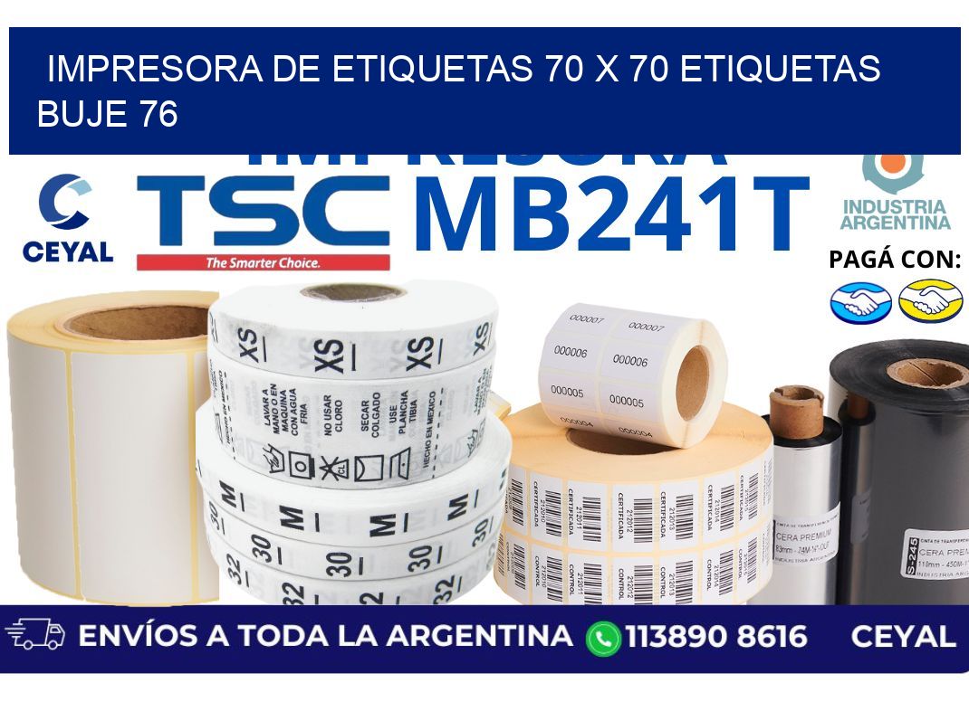 impresora de etiquetas 70 x 70 etiquetas buje 76