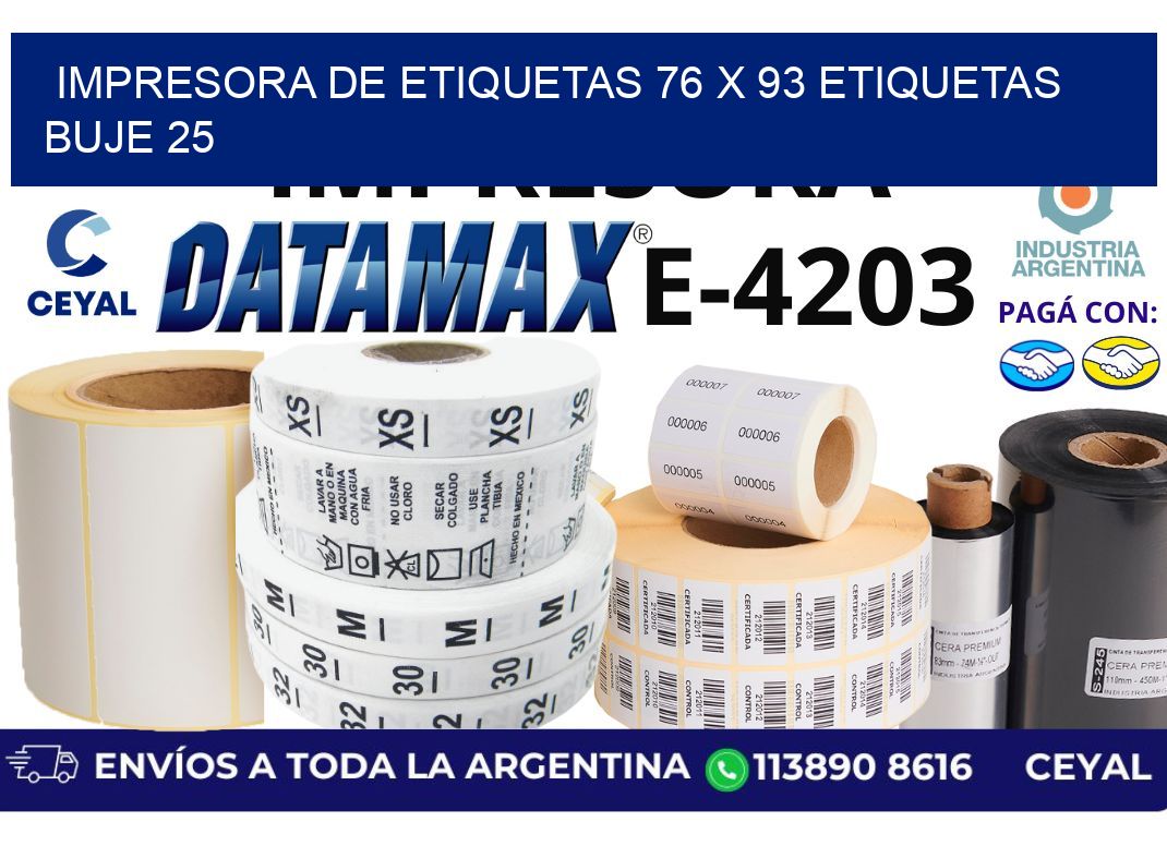 impresora de etiquetas 76 x 93 etiquetas  buje 25