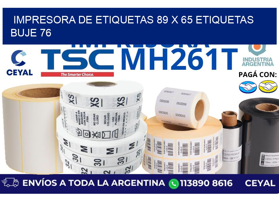 impresora de etiquetas 89 x 65 etiquetas buje 76