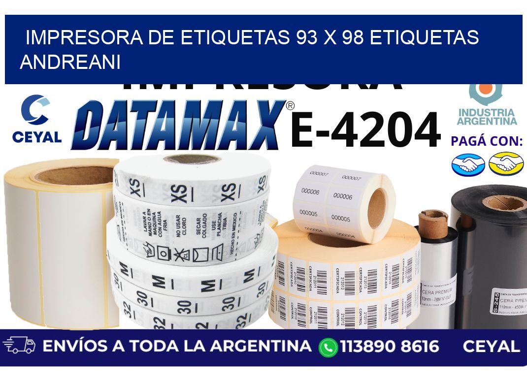 impresora de etiquetas 93 x 98 etiquetas andreani