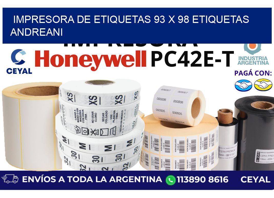 impresora de etiquetas 93 x 98 etiquetas andreani