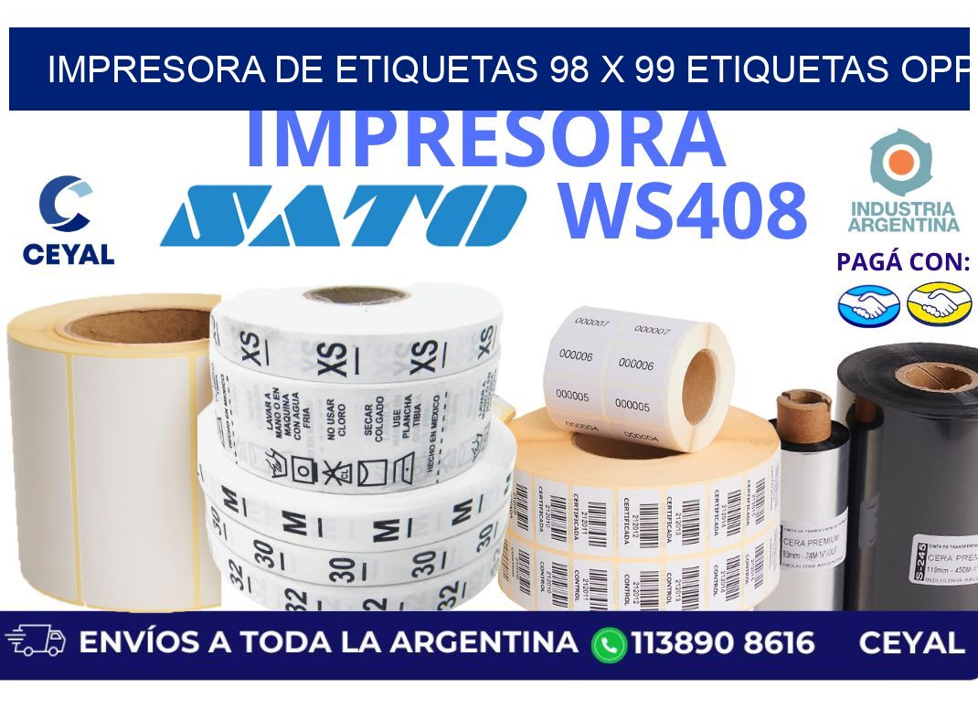 impresora de etiquetas 98 x 99 etiquetas opp