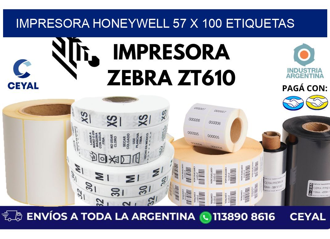 impresora honeywell 57 x 100 etiquetas