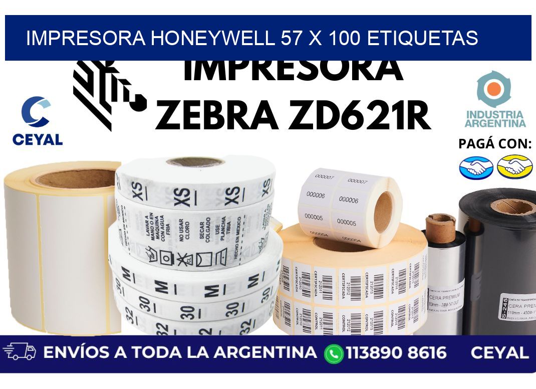 impresora honeywell 57 x 100 etiquetas