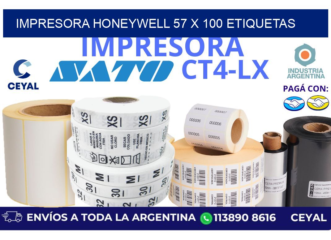 impresora honeywell 57 x 100 etiquetas