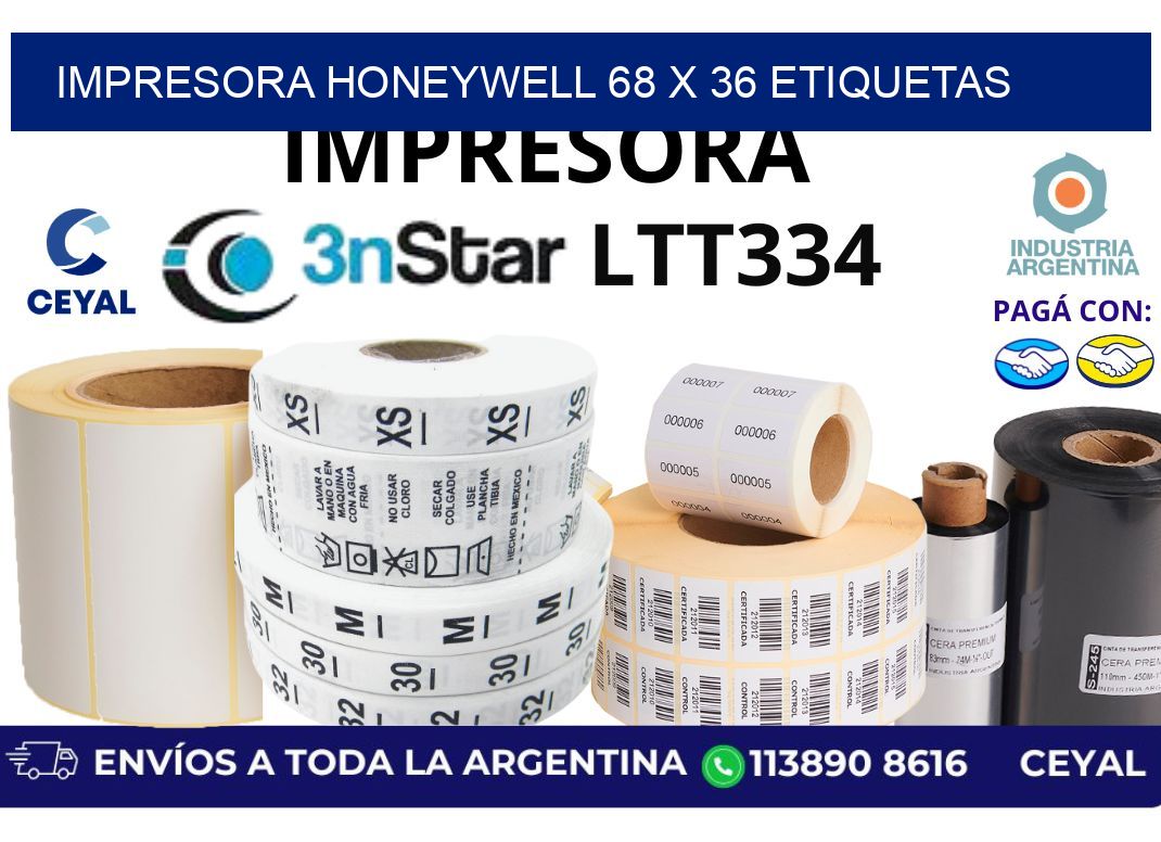impresora honeywell 68 x 36 etiquetas