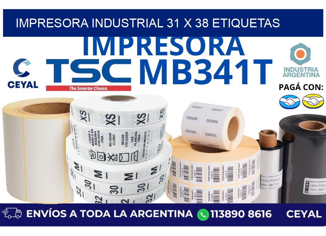 impresora industrial 31 x 38 etiquetas