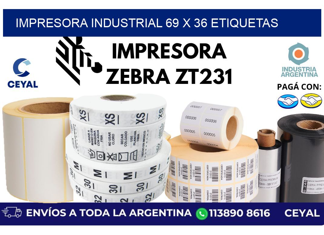 impresora industrial 69 x 36 etiquetas