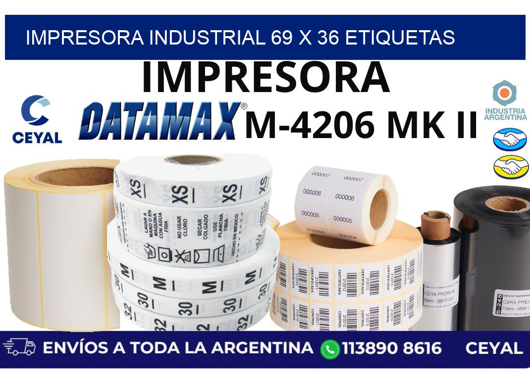 impresora industrial 69 x 36 etiquetas