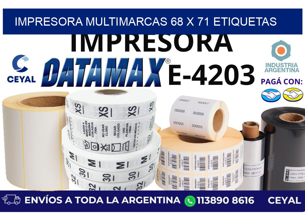 impresora multimarcas 68 x 71 etiquetas