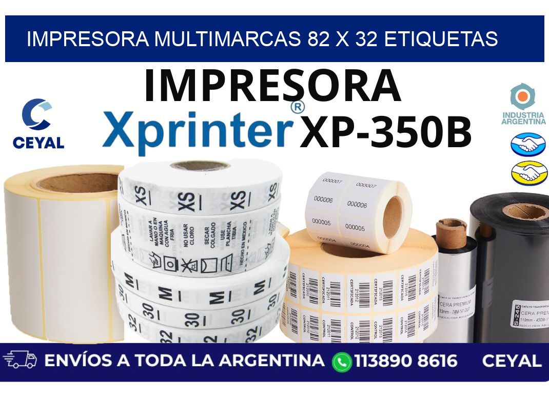 impresora multimarcas 82 x 32 etiquetas