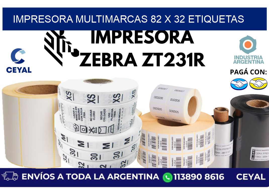 impresora multimarcas 82 x 32 etiquetas
