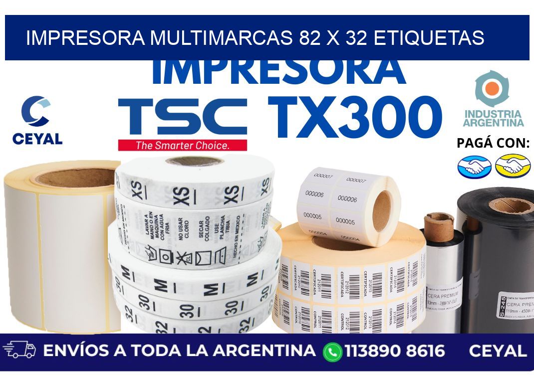 impresora multimarcas 82 x 32 etiquetas