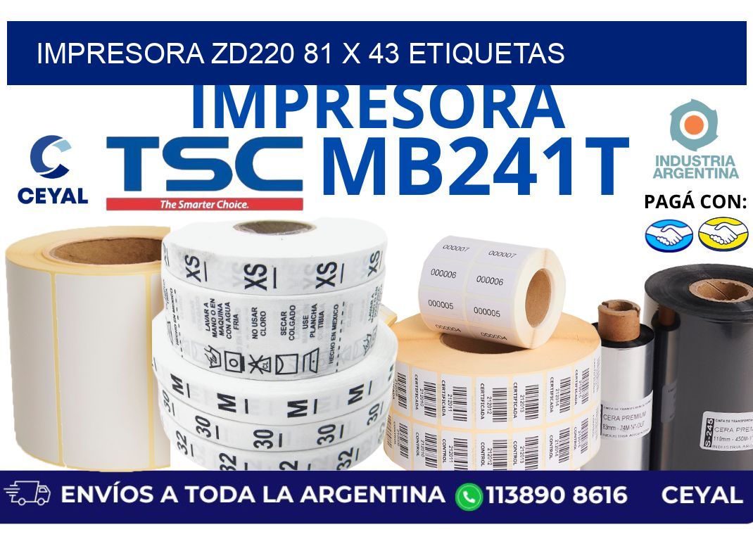 impresora zd220 81 x 43 etiquetas