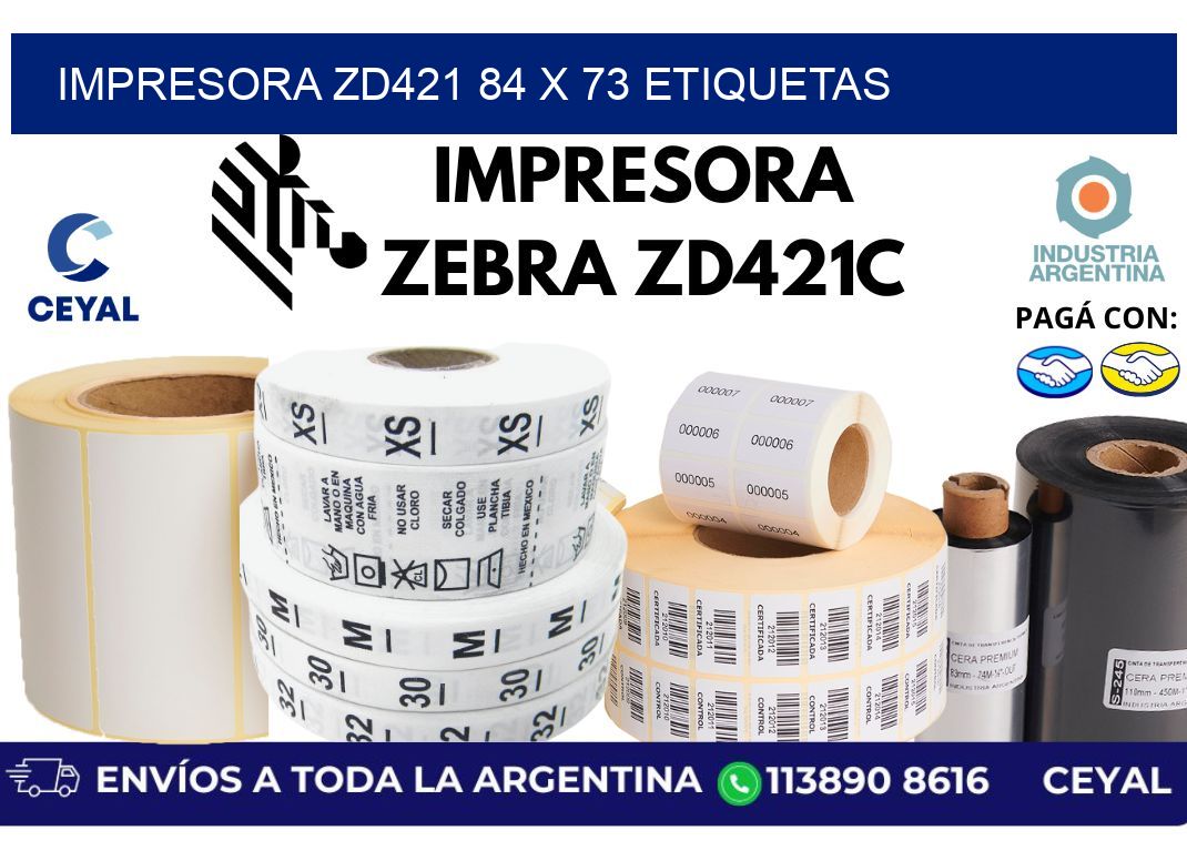 impresora zd421 84 x 73 etiquetas