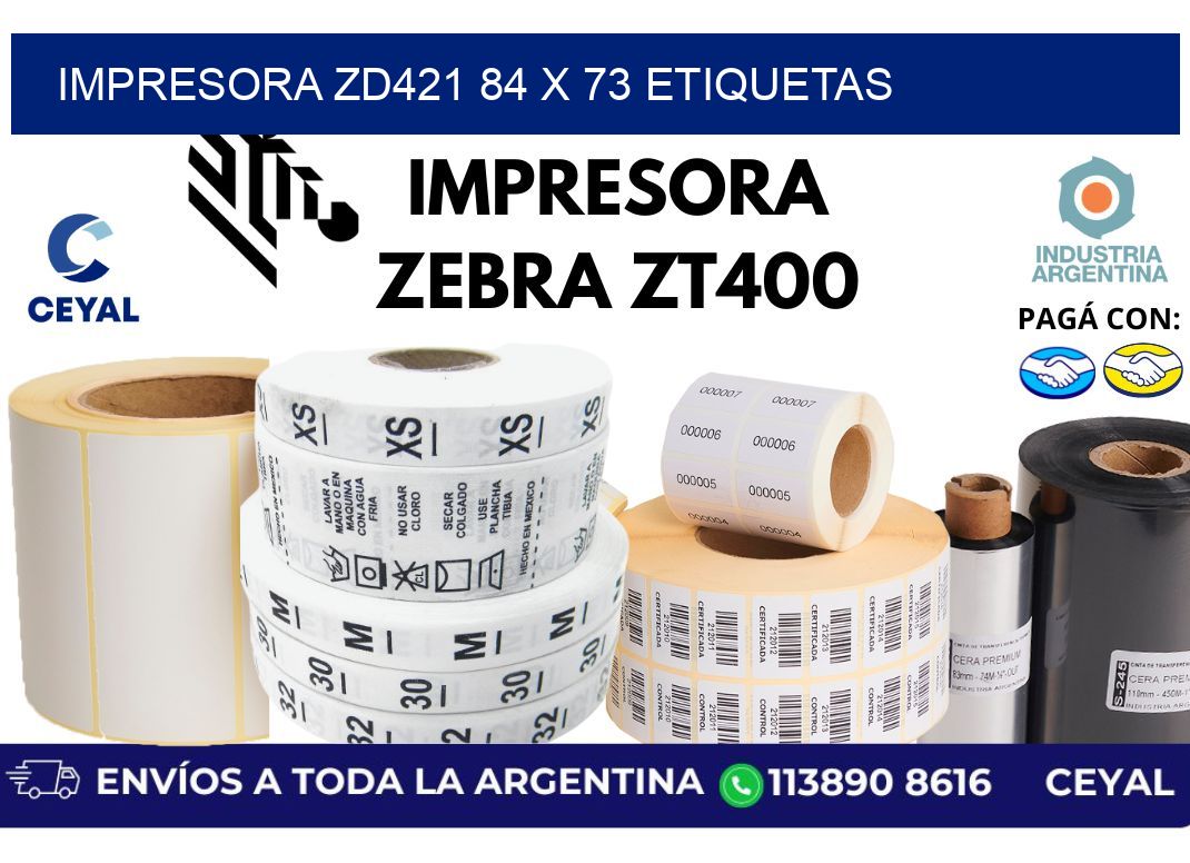 impresora zd421 84 x 73 etiquetas