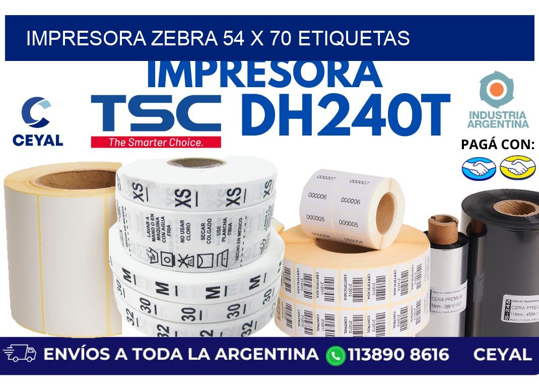 impresora zebra 54 x 70 etiquetas
