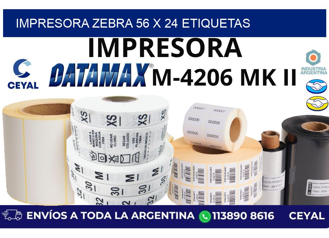 impresora zebra 56 x 24 etiquetas