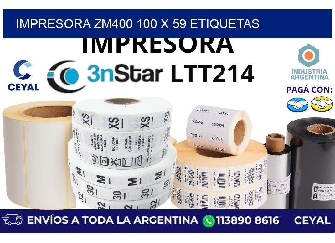 impresora zm400 100 x 59 etiquetas