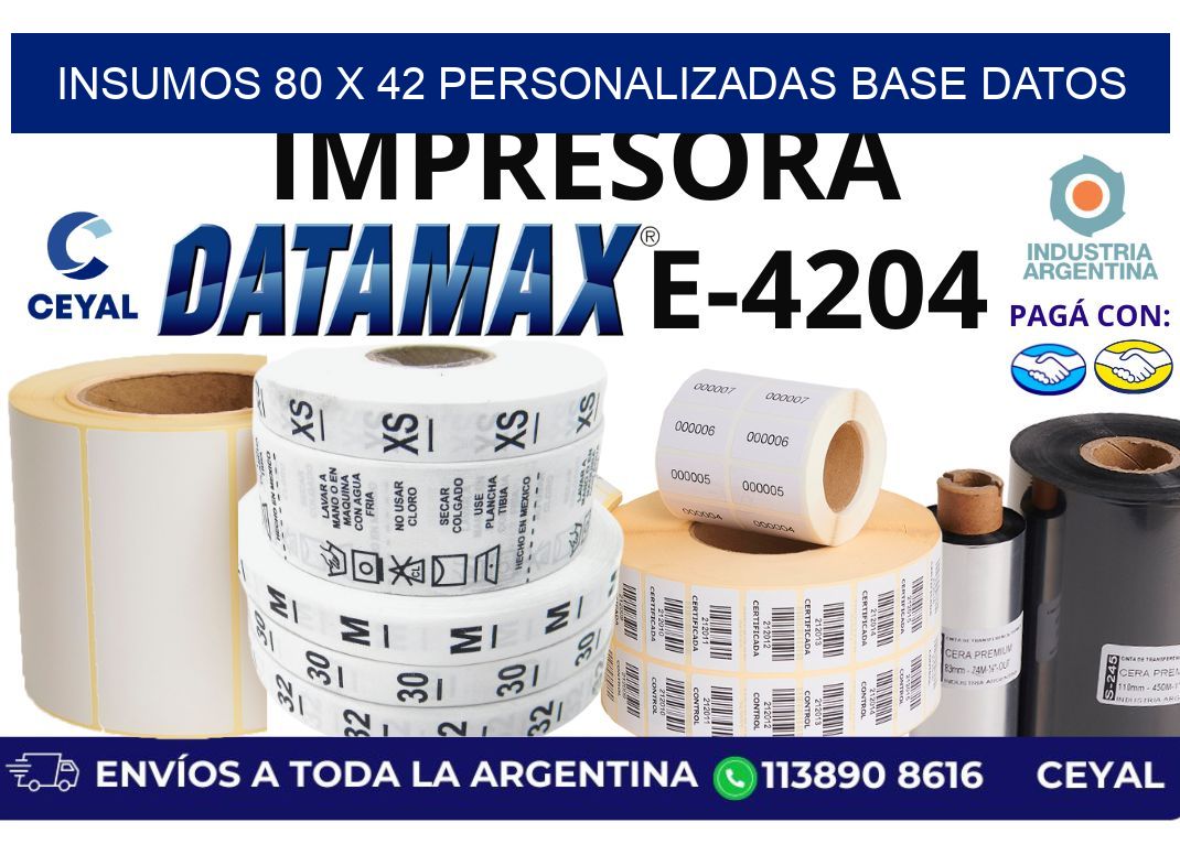insumos 80 x 42 personalizadas base datos