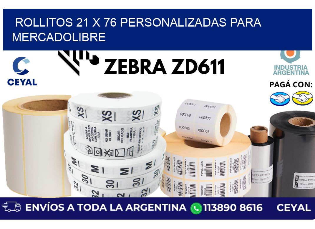 rollitos 21 x 76 personalizadas para mercadolibre