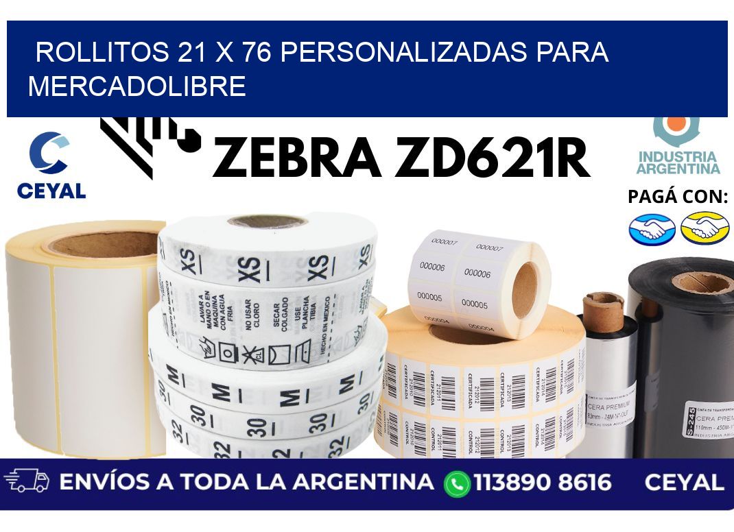 rollitos 21 x 76 personalizadas para mercadolibre