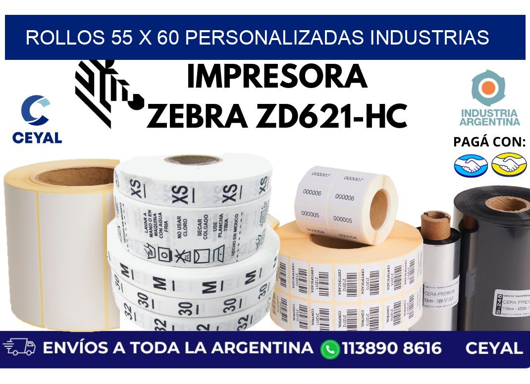 rollos 55 x 60 personalizadas industrias