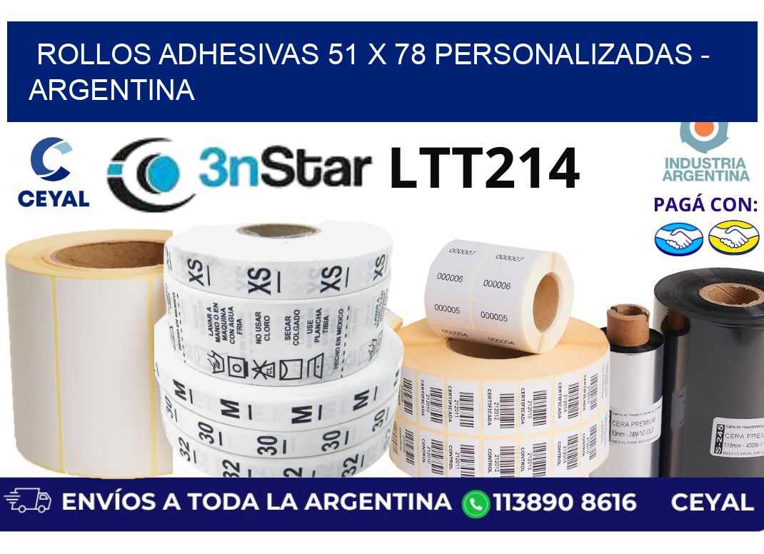 rollos adhesivas 51 x 78 personalizadas – Argentina