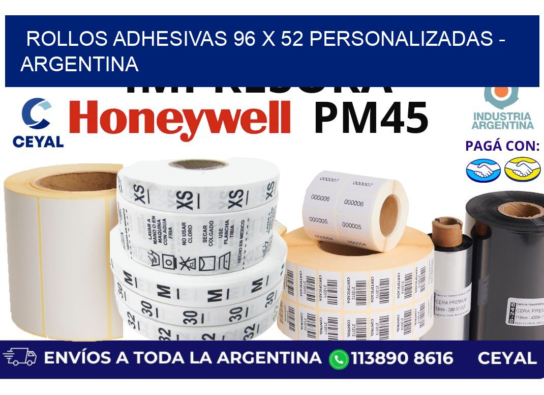 rollos adhesivas 96 x 52 personalizadas – Argentina