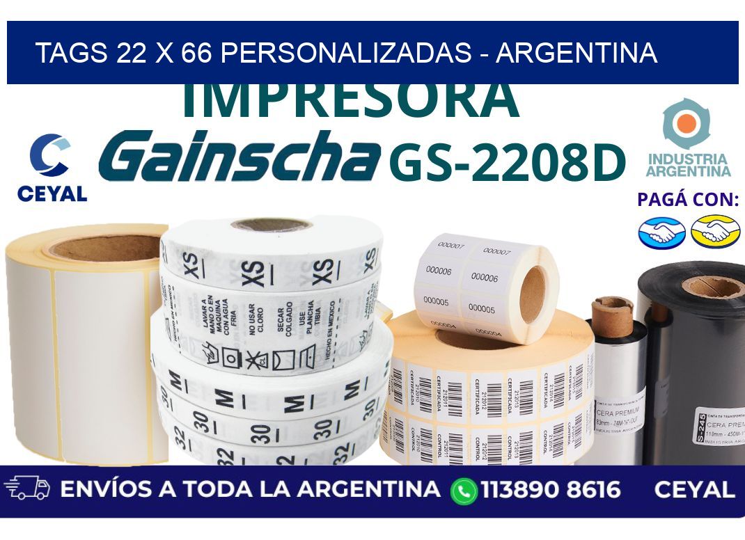 tags 22 x 66 personalizadas – Argentina
