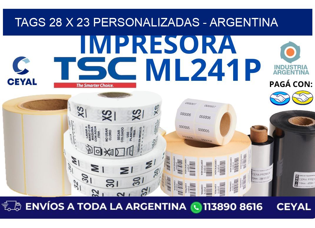 tags 28 x 23 personalizadas - Argentina