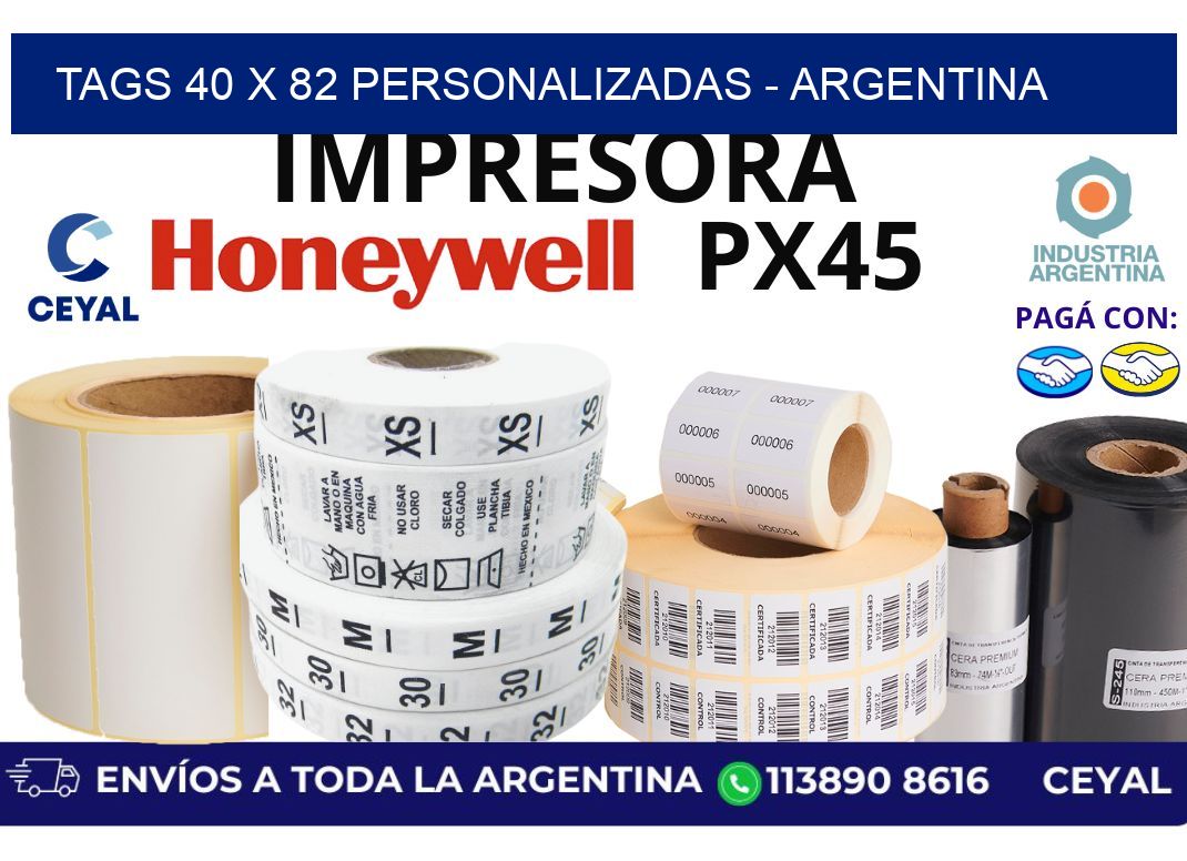 tags 40 x 82 personalizadas - Argentina