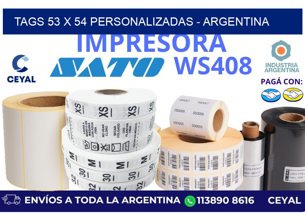 tags 53 x 54 personalizadas – Argentina