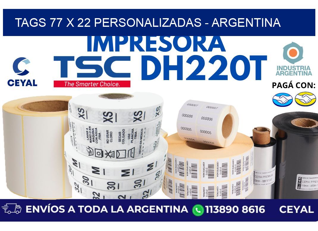 tags 77 x 22 personalizadas – Argentina