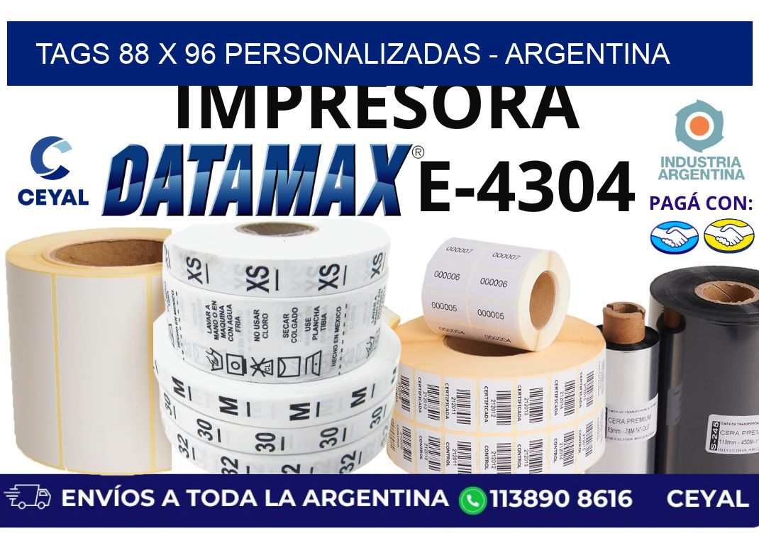 tags 88 x 96 personalizadas - Argentina