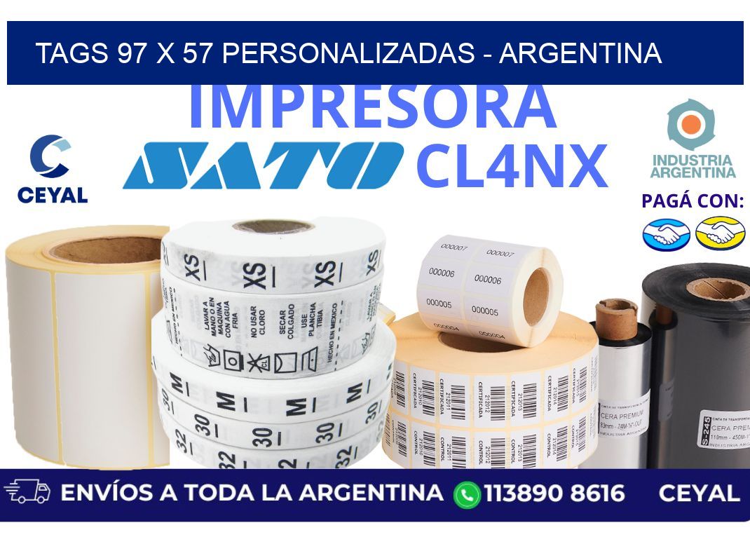 tags 97 x 57 personalizadas - Argentina