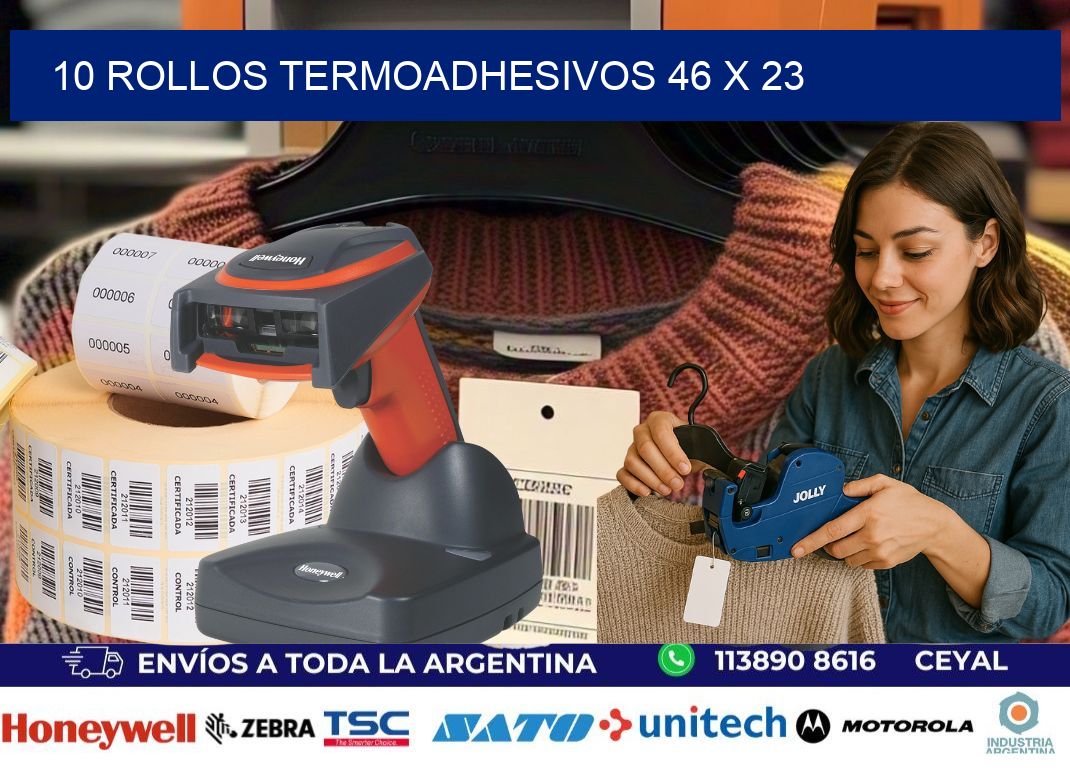 10 ROLLOS TERMOADHESIVOS 46 x 23