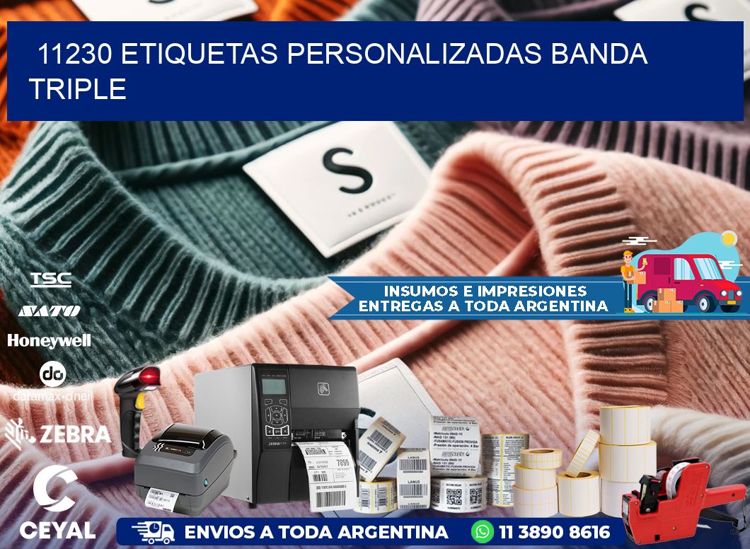11230 Etiquetas personalizadas banda triple