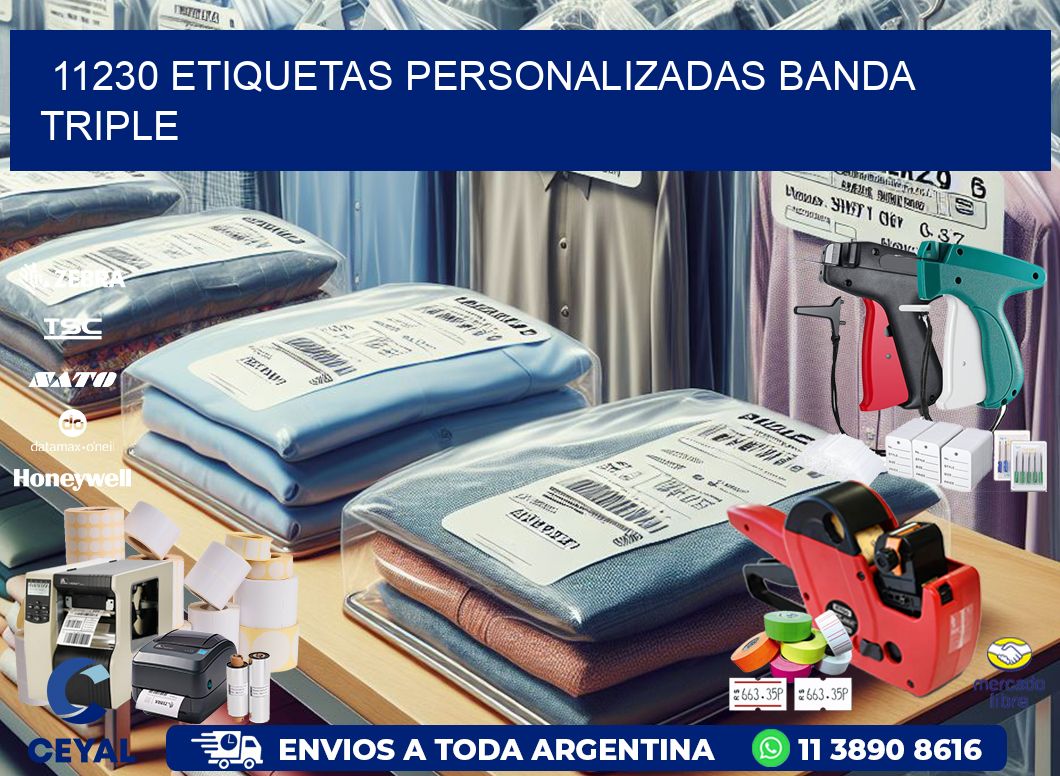 11230 Etiquetas personalizadas banda triple