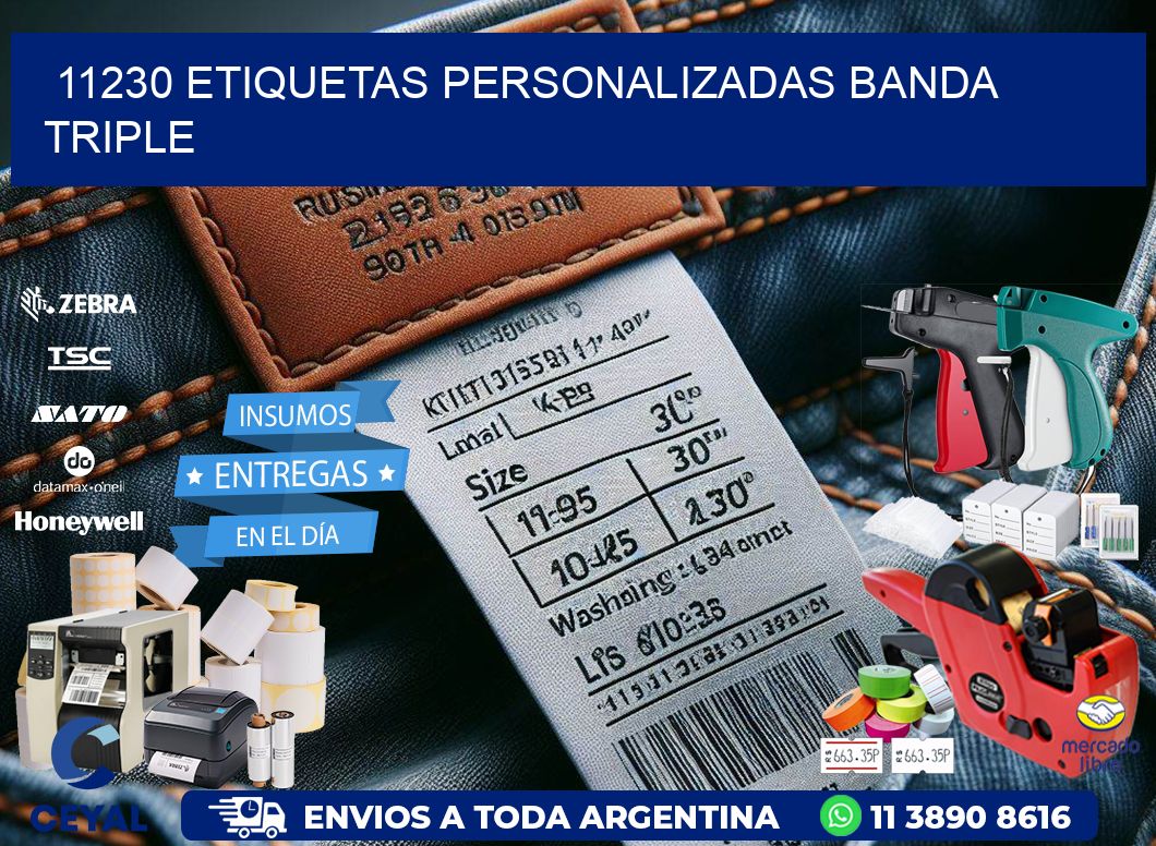 11230 Etiquetas personalizadas banda triple