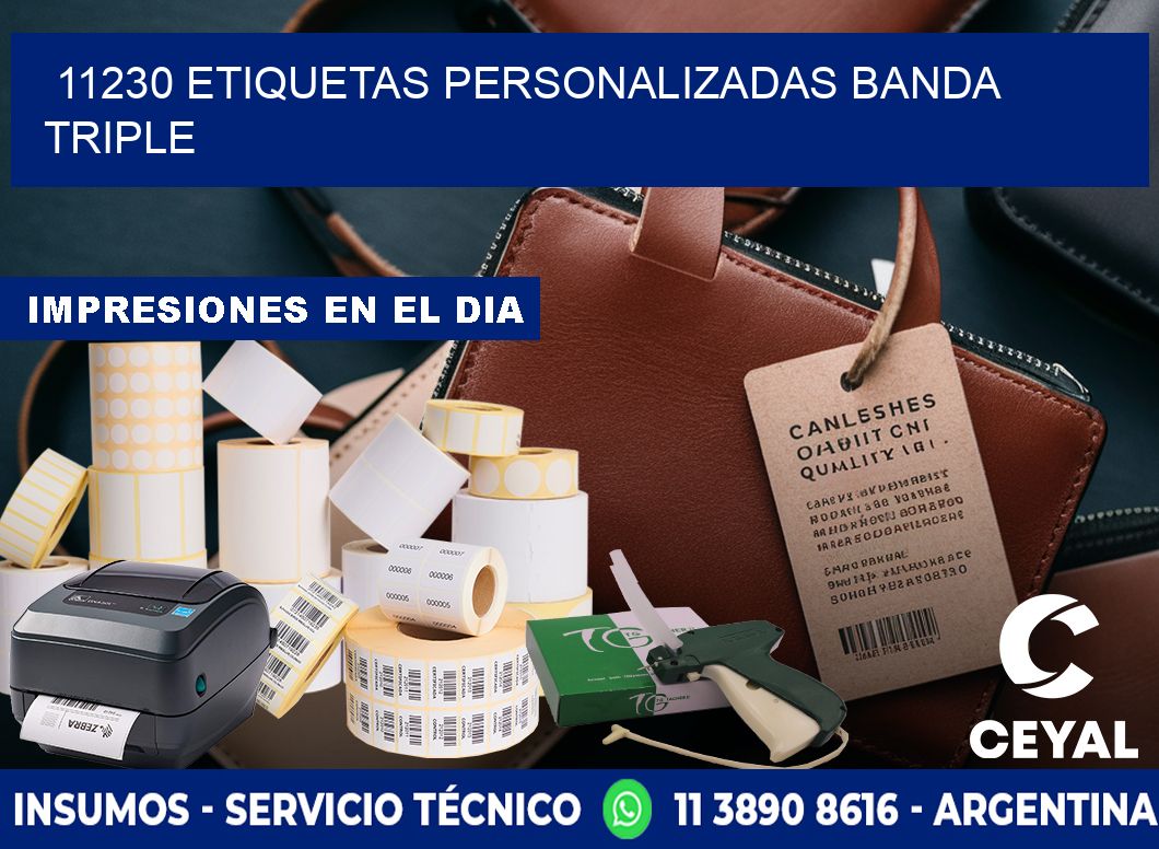 11230 Etiquetas personalizadas banda triple