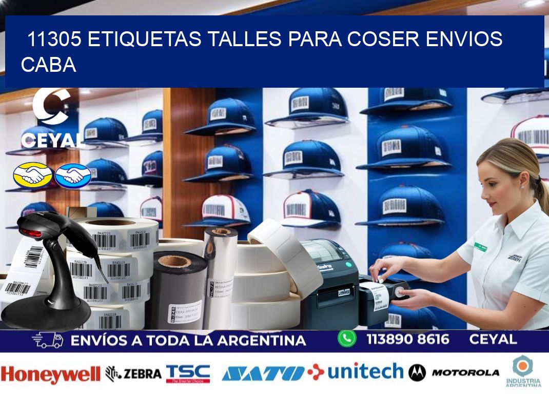 11305 ETIQUETAS TALLES PARA COSER ENVIOS CABA